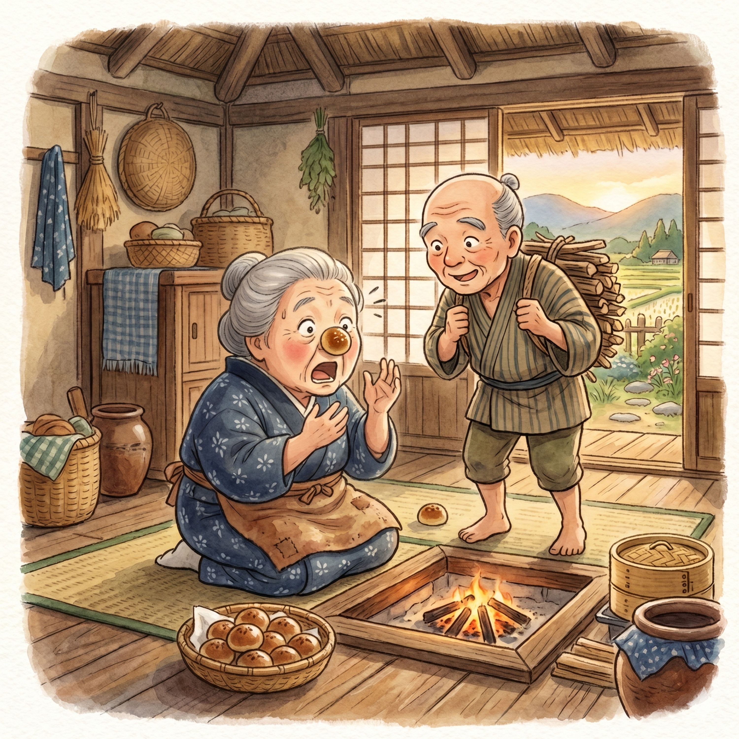 「三つの願い」　 老婆にまんじゅうをもらった坊さんのお礼とは episode artwork