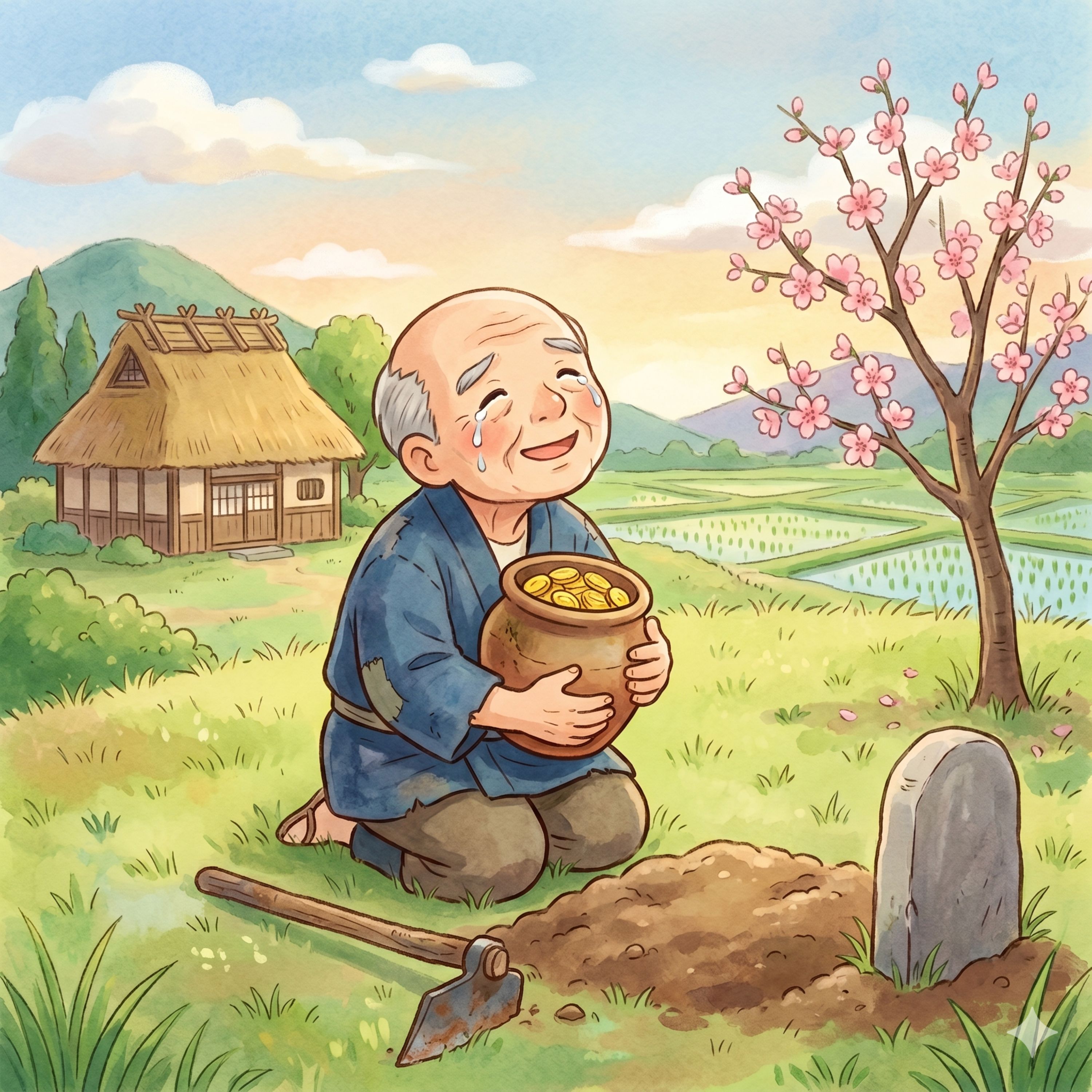 「小判がひっちーた」　 婆さんが死んでも葬式を出せない貧乏爺さんが小判を見つけたところ… episode artwork