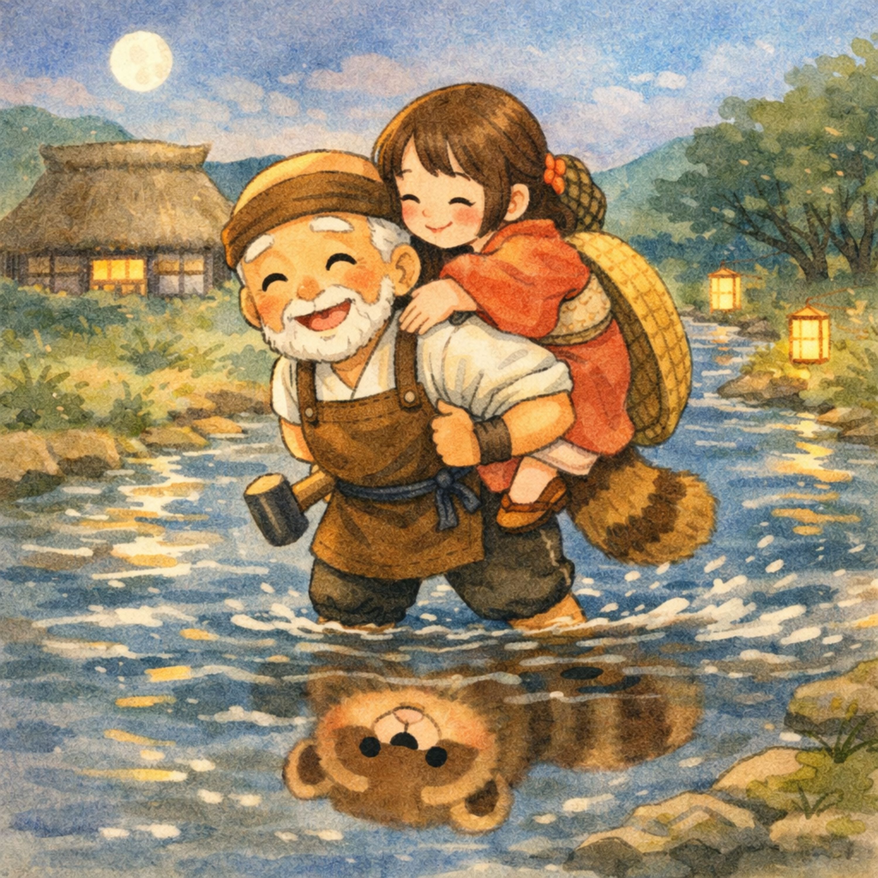 「狸の川渡り 」　鍛冶屋が一緒に川を渡った狸は… episode artwork