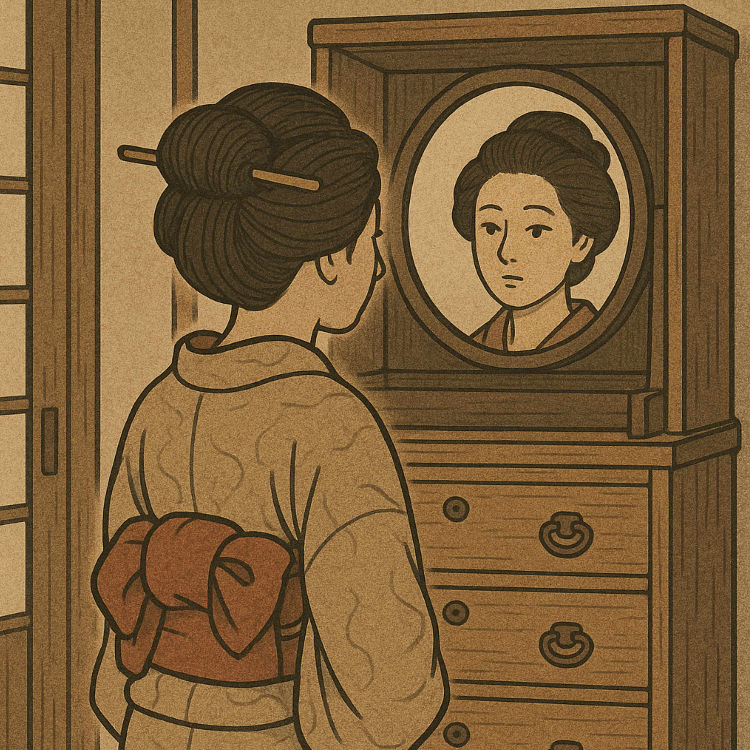 「かがみ騒動」　箪笥に隠し女が！？　鏡を知らなかった夫婦のドタバタ劇 episode artwork