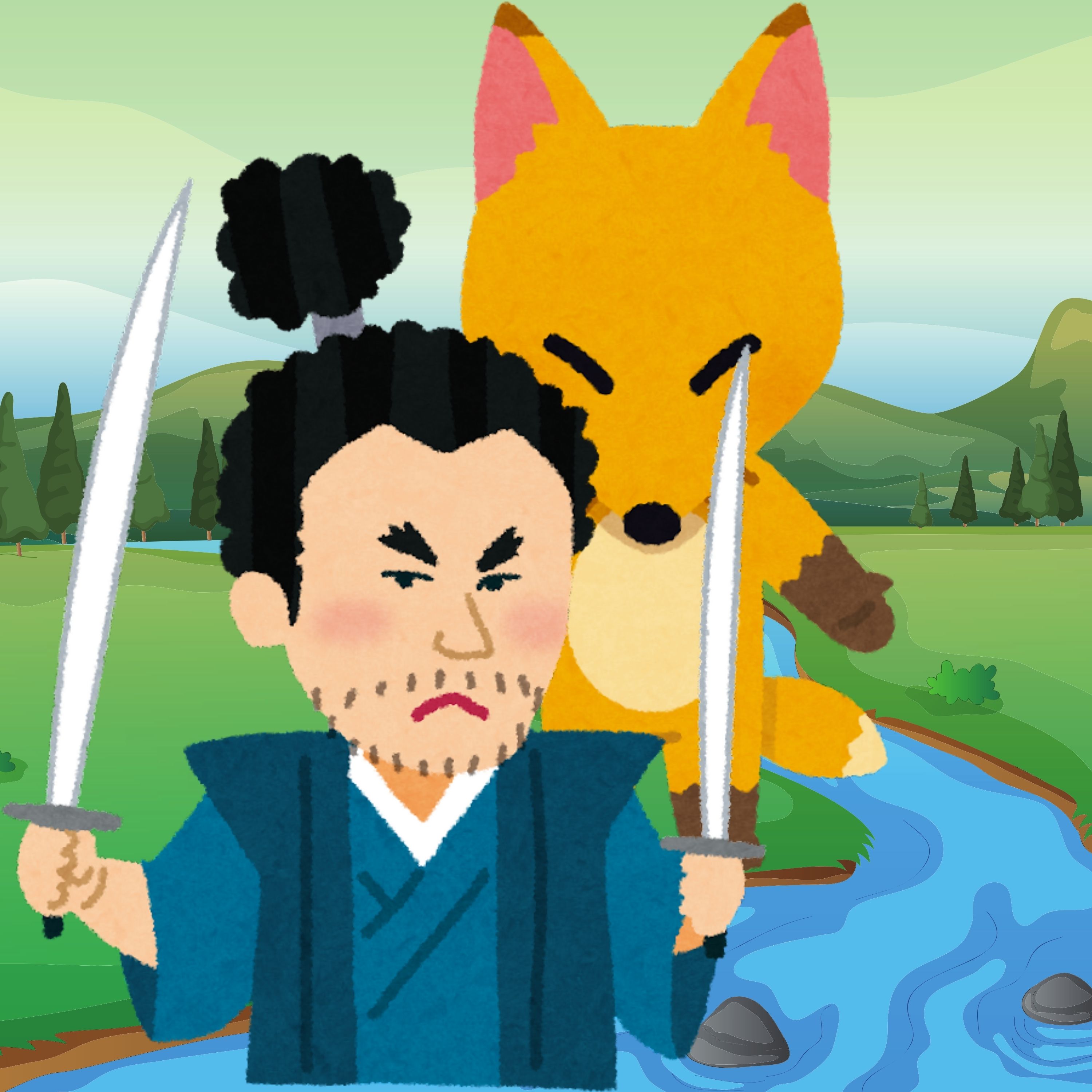 「狐の水泳ぎ」　彦一に負けた狐が侍に化け仕返しするが… episode artwork