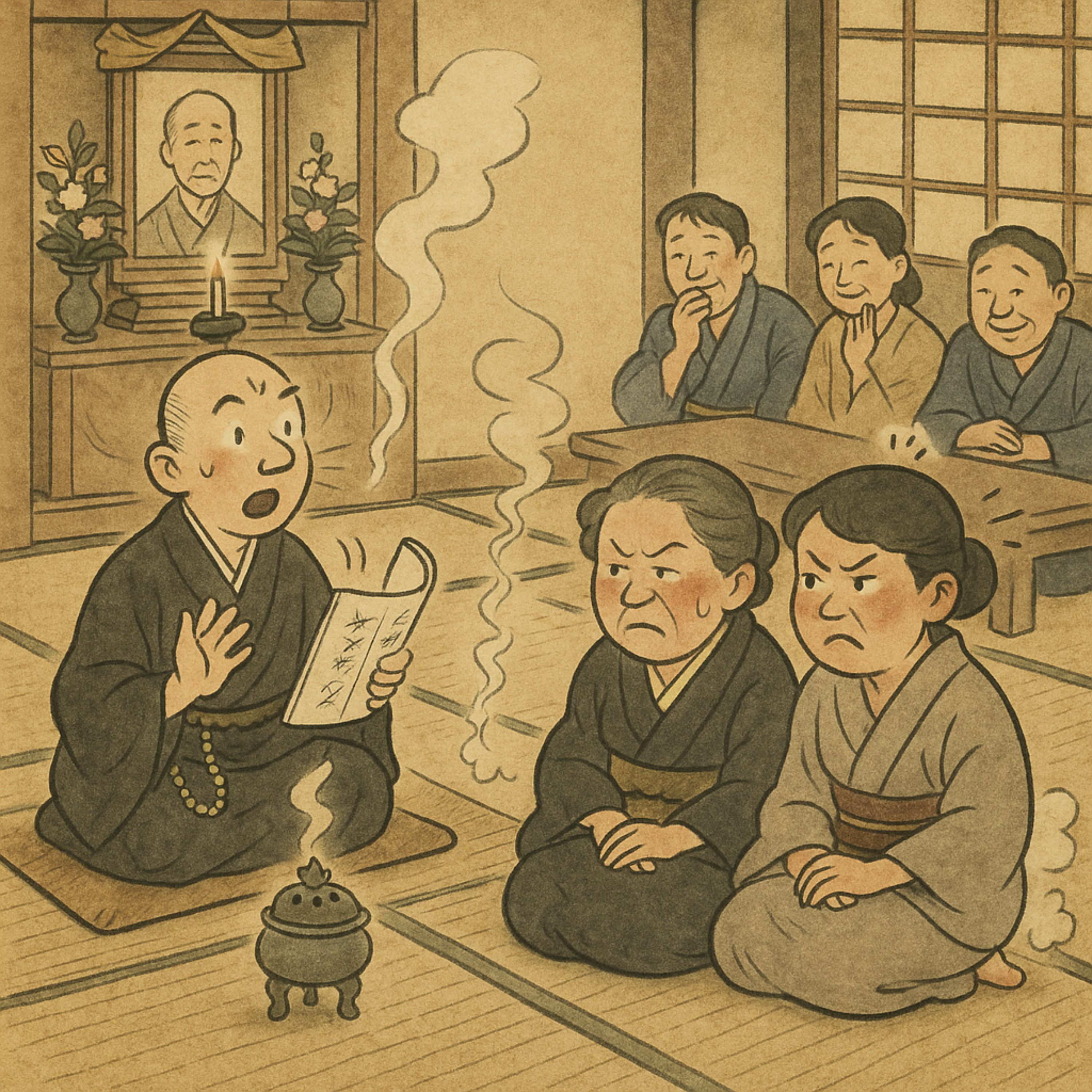 「屁の説教」　仲の悪い嫁姑が法事で同時に屁をこいた episode artwork