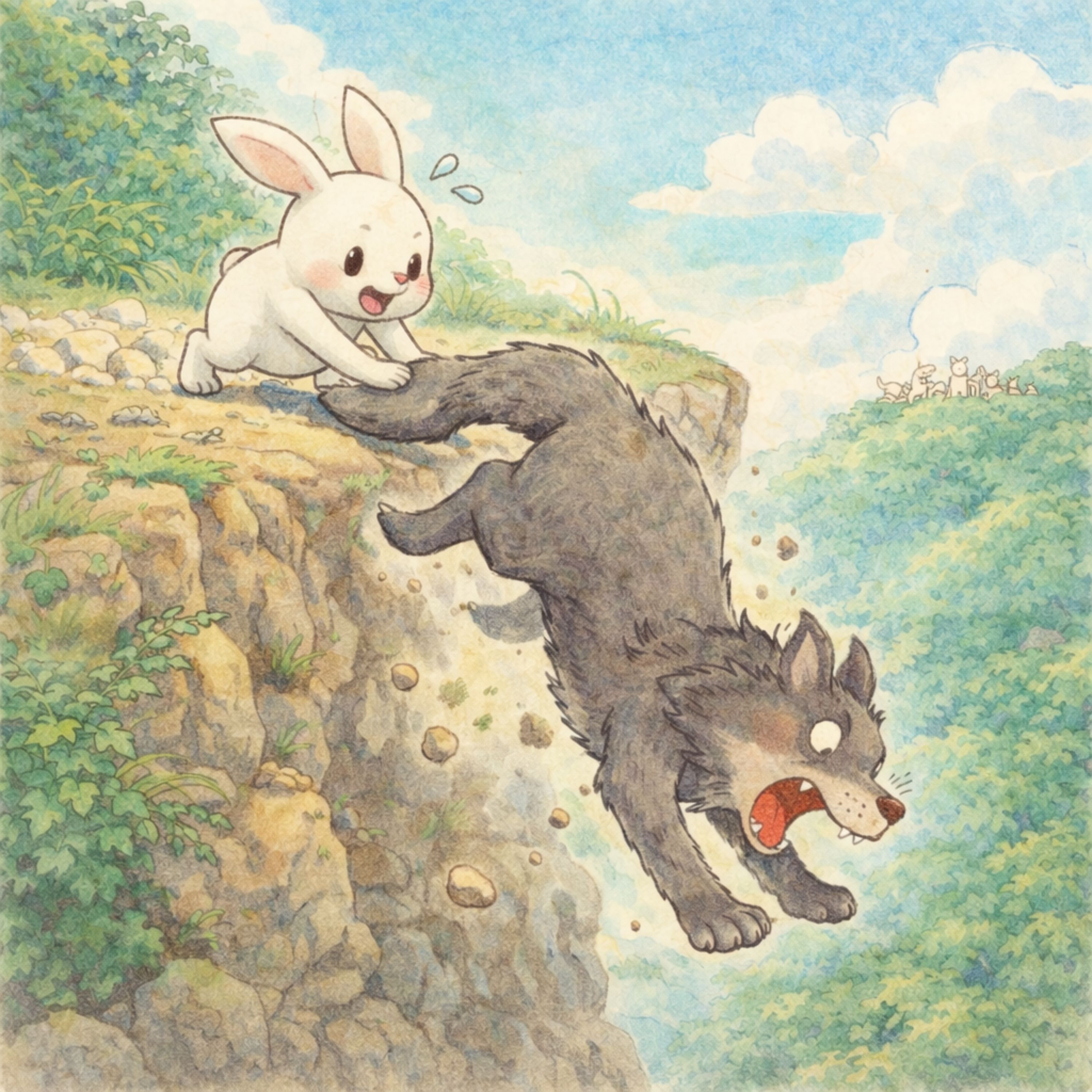 「兎の知恵」　かけ比べの話には続きがあった！負けて村八分になったウサギの知恵 episode artwork