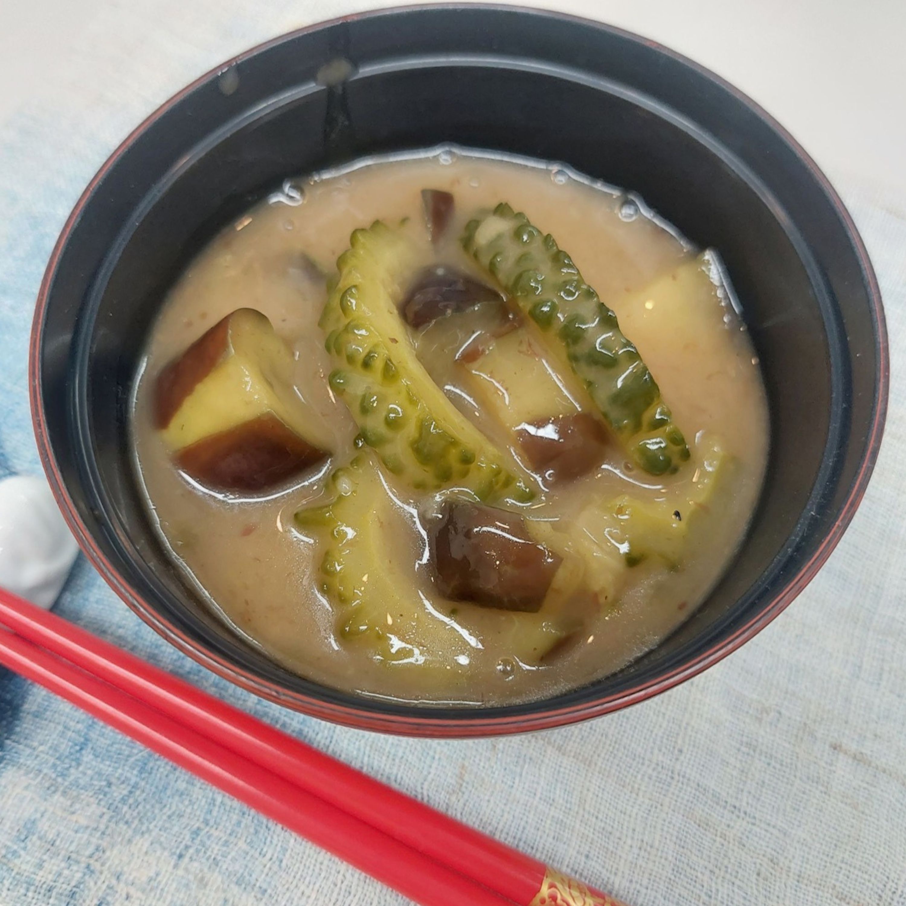 🥣『 ゴーヤ汁 』🥒🍆✨夏野菜パワーで酷暑を乗り切り！😋