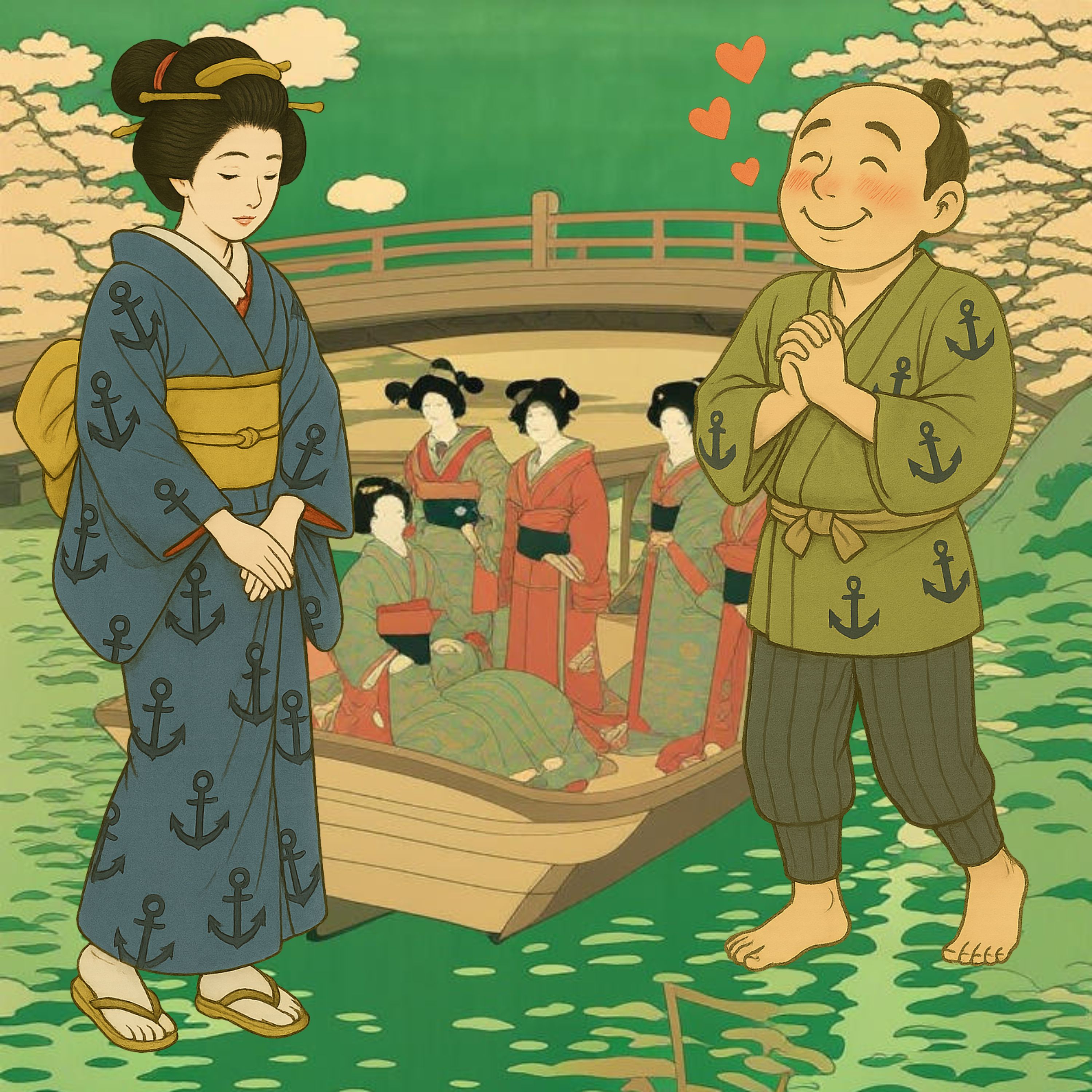 「いかり模様の着物」　いかり模様の着物を着た芸者さんを見た男は・・・ episode artwork