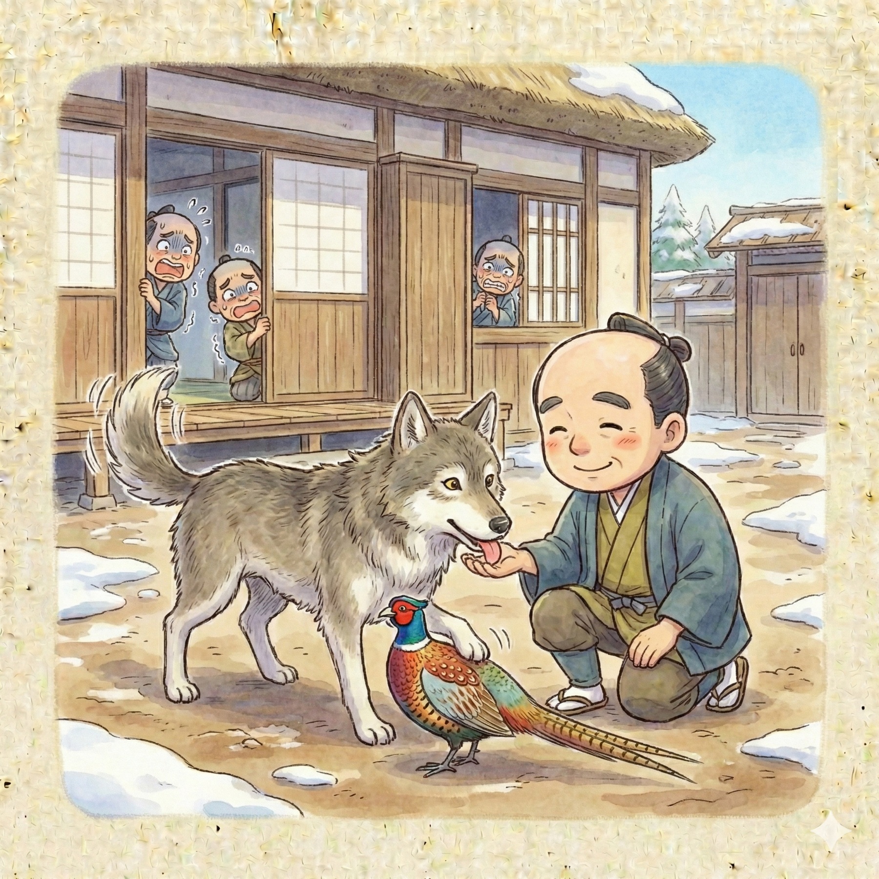 「狼の恩返し」　骨を取ってあげた狼が男にお礼を持ってきた…