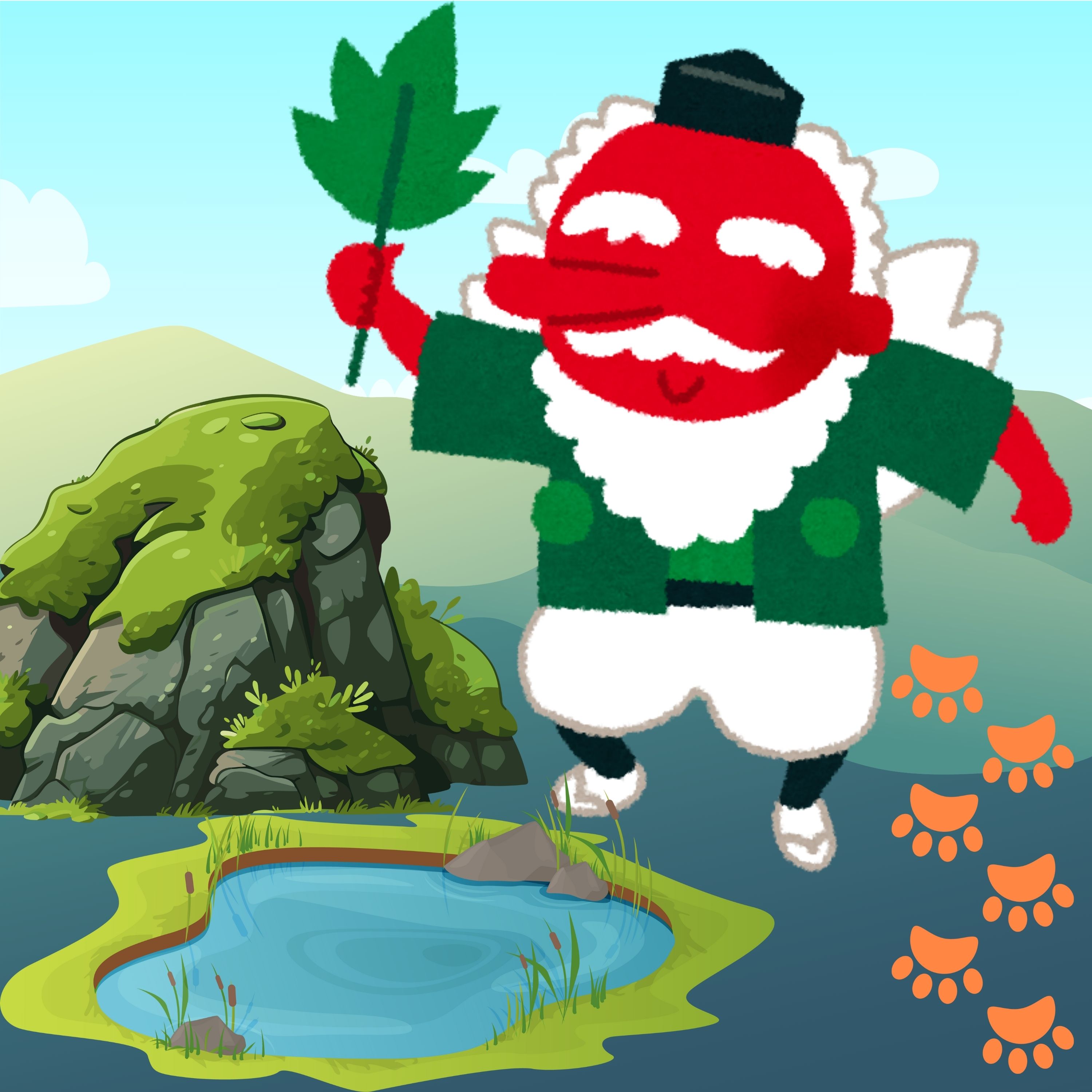 「天狗さまの足跡」　天狗が下りた神水の小川の岩から湧き水 episode artwork