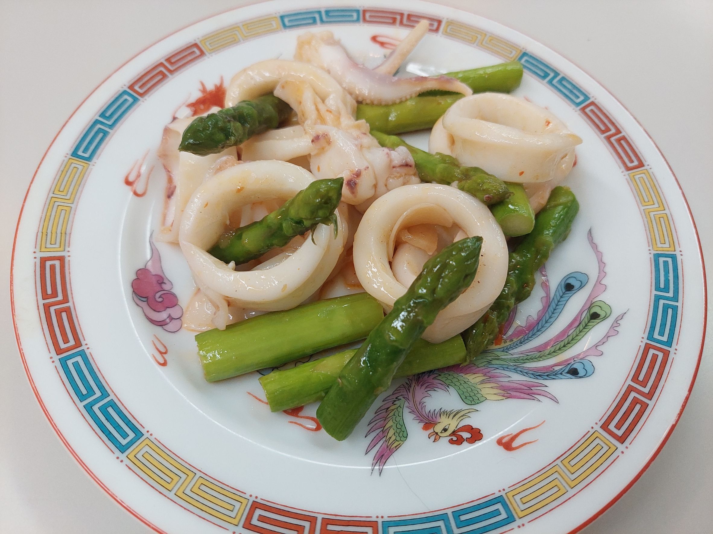 アスパラとイカの炒め物