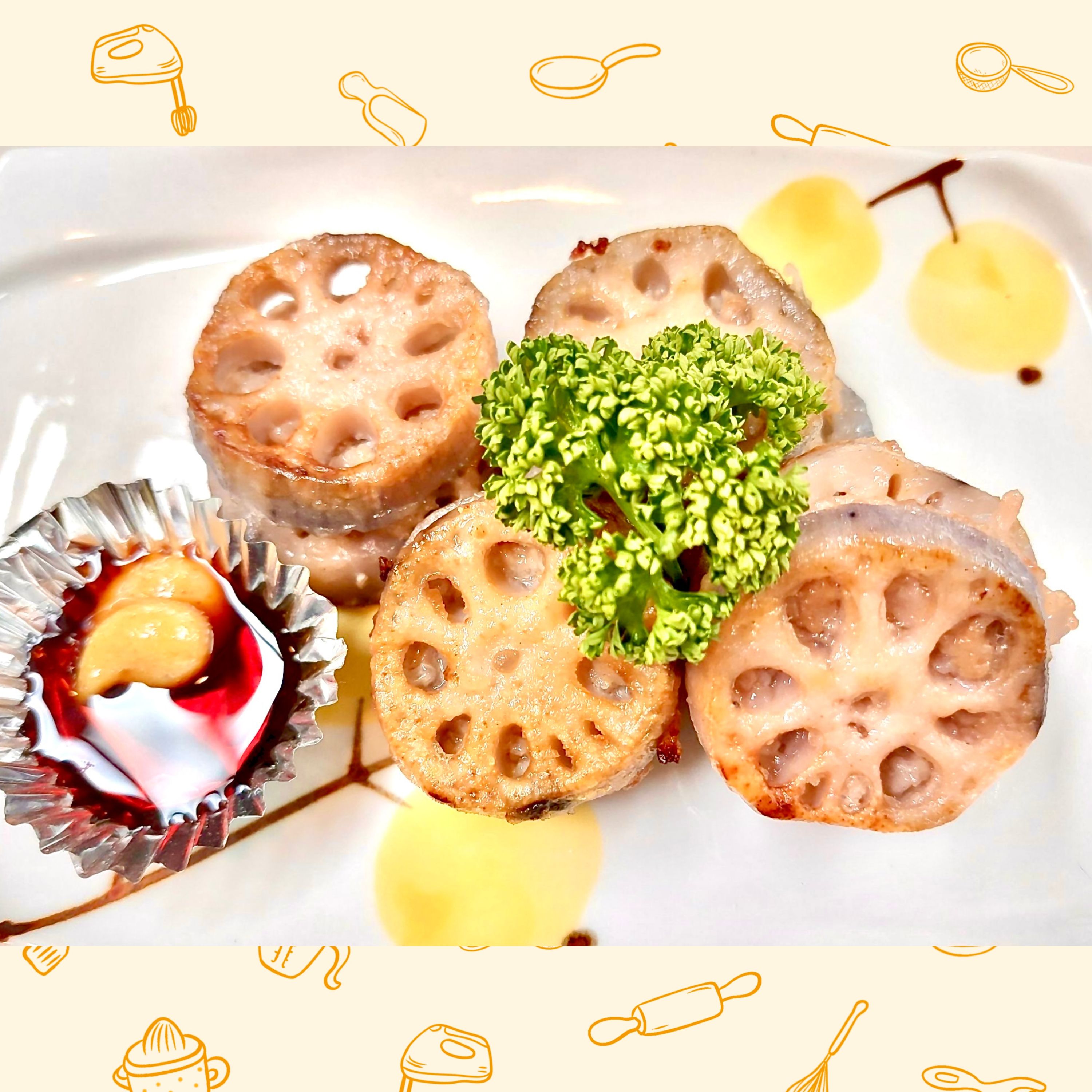🐷レンコンの肉はさみ焼き🐷