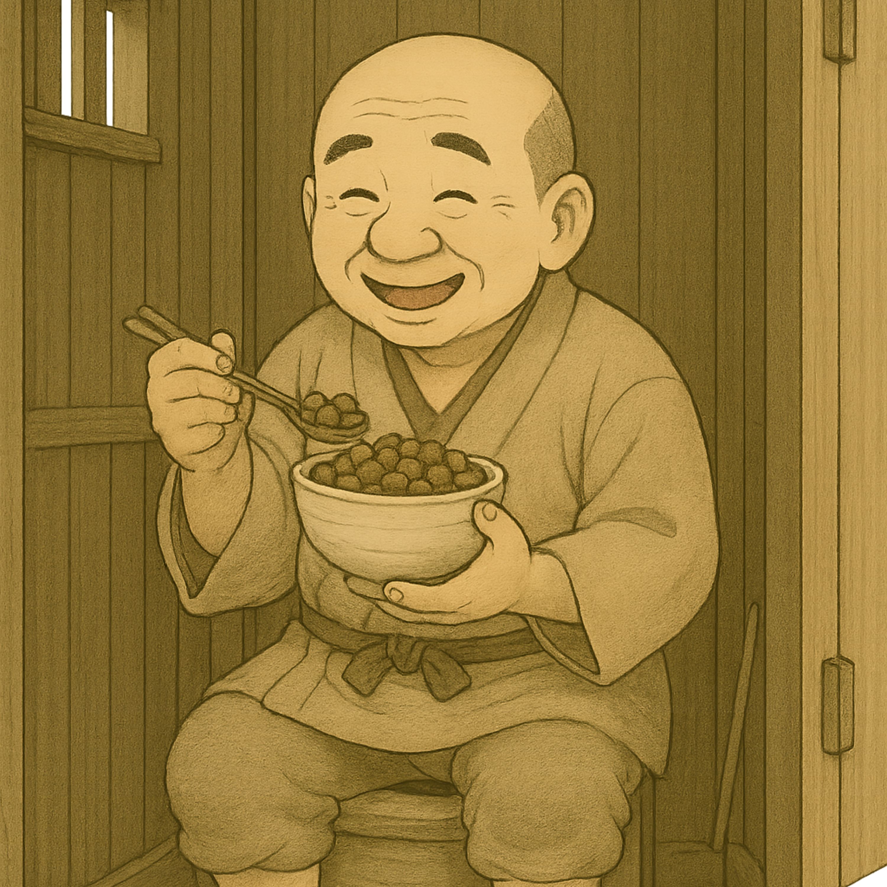 「味噌豆のお代わり」　好物の味噌豆を独り占めしたい和尚さんがせっちんどころで… episode artwork