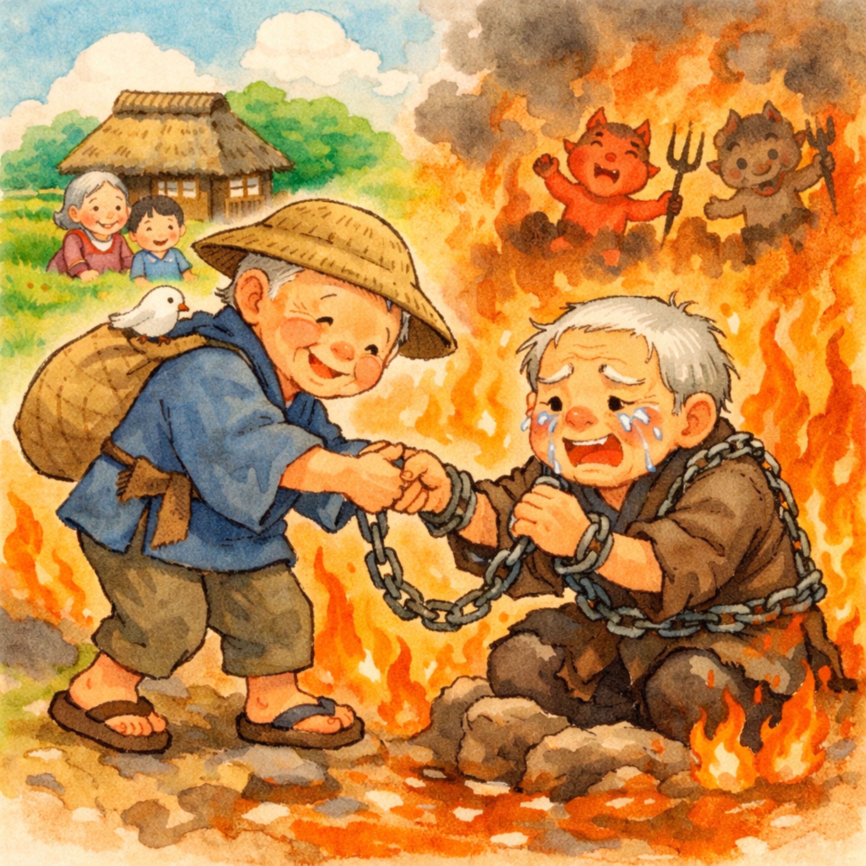 「悪か爺（じじい）の行った先」　借金を踏み倒した悪い爺さんは火焔地獄に episode artwork