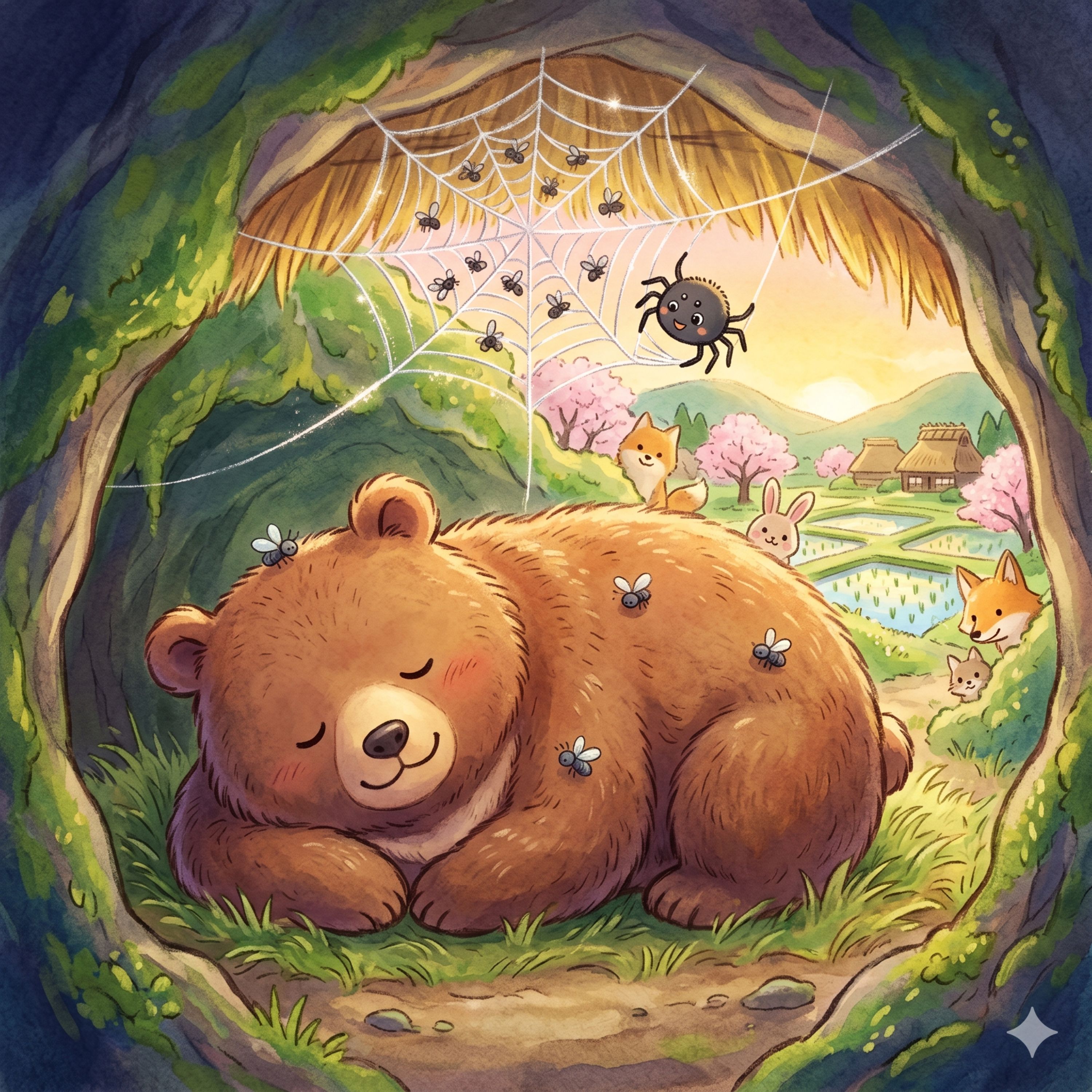 「熊とクモ」　 熊とクモの持ちつ持たれつのお話。 episode artwork