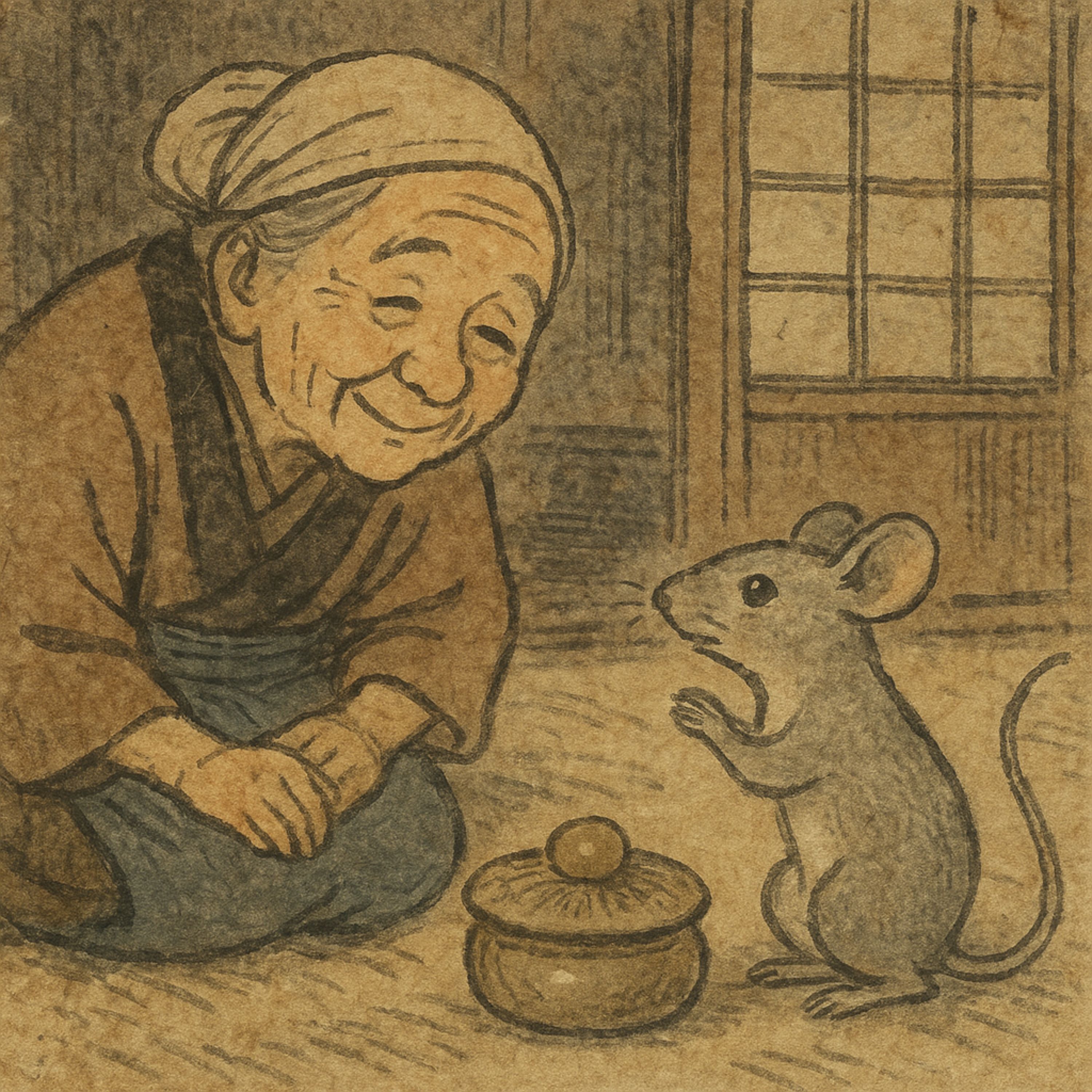 「ネズミがくれた長生きの玉」　親切な婆さんにネズミが御礼したところ… episode artwork