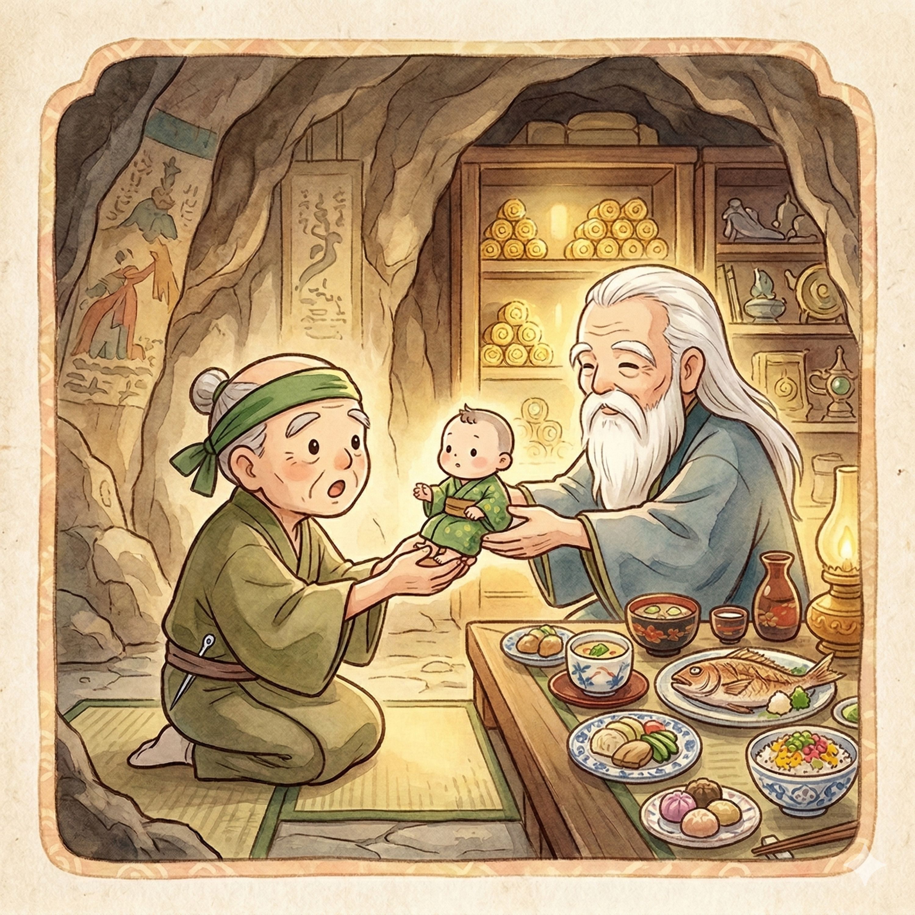 「金のへそ」　柴のお礼にもらった子どものへそから金が！すると婆さんが… episode artwork