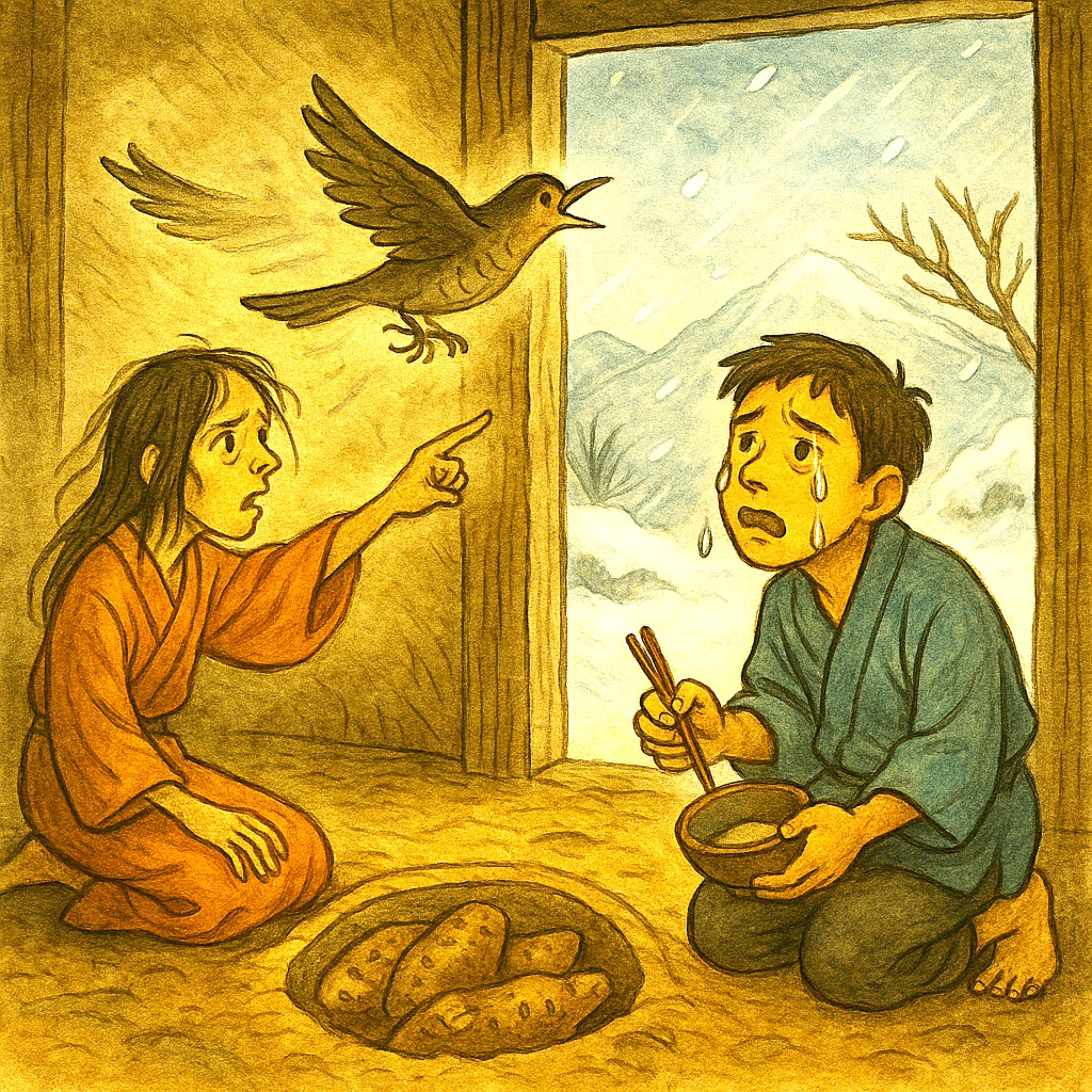 「おとと けさぼう（弟 けさ坊）」　姉のためにがまだす弟を疑ったため姉は鳥に…