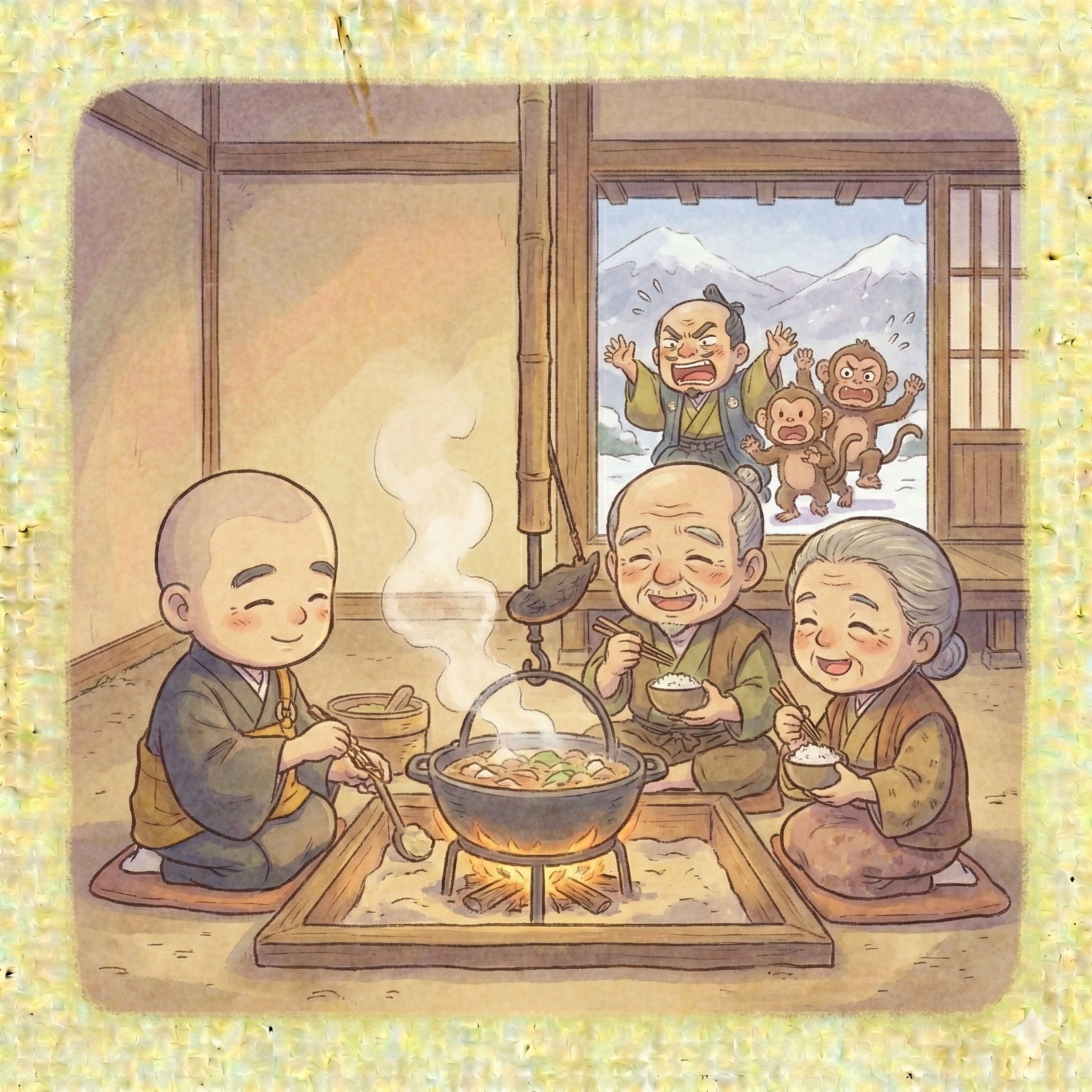 「旅の坊んさん」　金持ちの家と貧乏の家。神様が身をやつして訪れると… episode artwork
